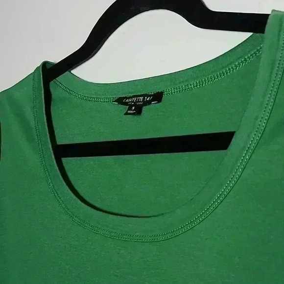 Lafayette 148 New York Modern Short-Sleeve Green Cotton Jersey Tee Size Small - Picture 11 of 11